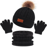 CozyPom – Warm & Weich - Winterset mit Mütze, Schal und Handschuhen