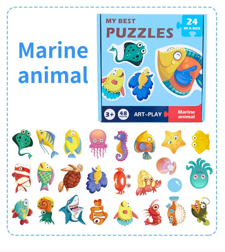Puzzle Cards™ - Pädagogischer Puzzlespaß - Kinder Puzzle