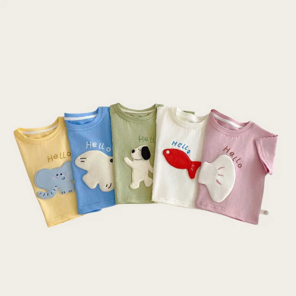 LittlePatch – Cartoon & Spaß  – Kinder-T-Shirt mit Cartoon-Aufnähern