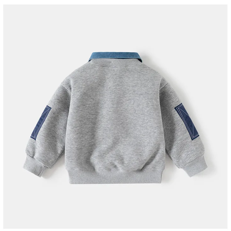 CoolJunior – Warm & stilvoll – Jungenpullover mit Jeanskragen