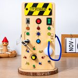 TinyTech – Busy Board aus Holz mit Lichtern und Schaltern – Lernspielzeug