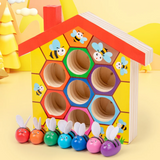 HoneyHive – Montessori & pädagogisch wertvoll – Bienen-Sortierspiel aus Holz