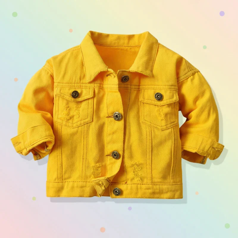 Candy Color-jeansjakke – Letvægtsjeansjakke til børn
