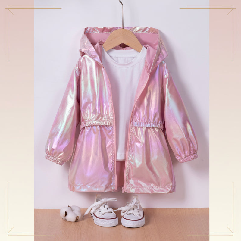 LumiBreeze – Glänzend & Leicht – Kinder-Regenjacke mit Kapuze