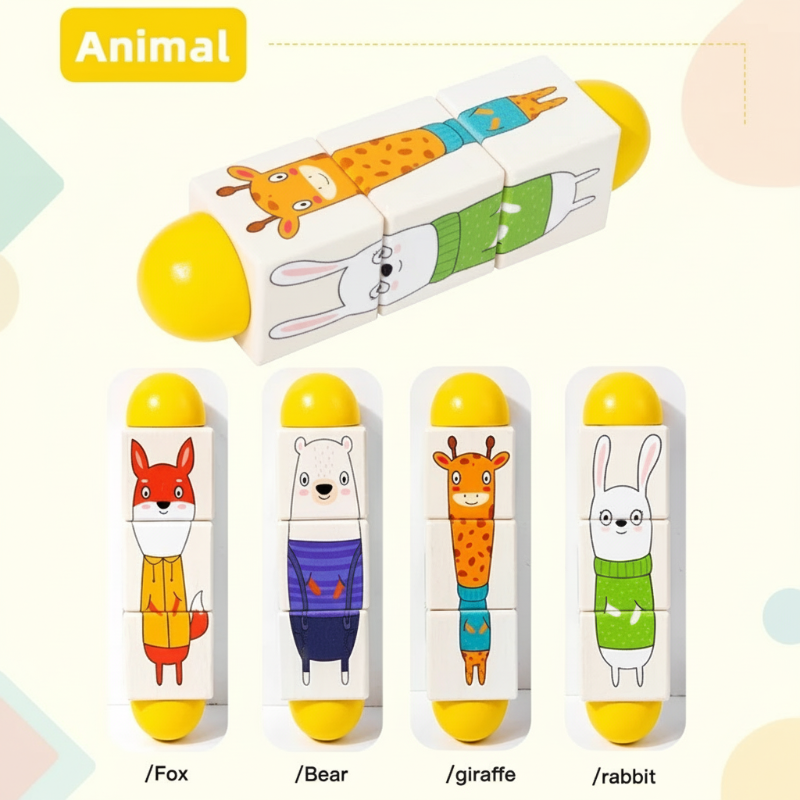 WoodiTurn – Lehrreich & Unterhaltsam – Drehbares Puzzle