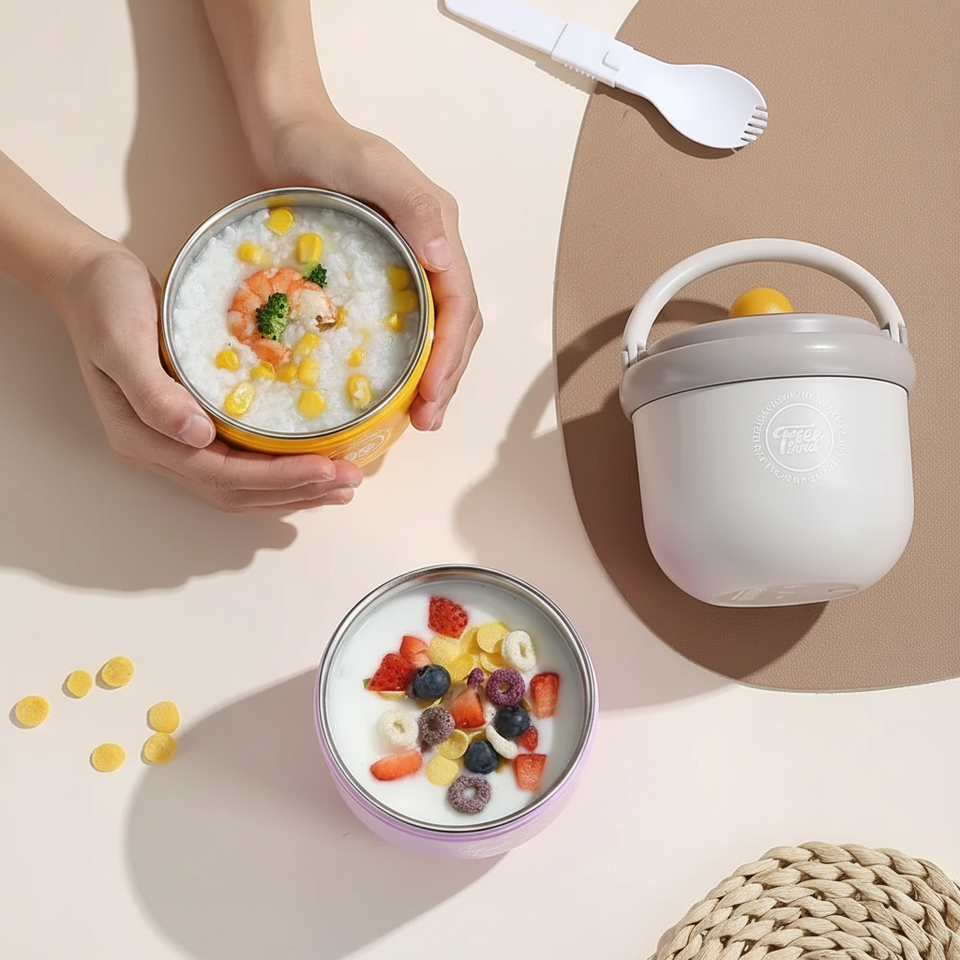 MealMate – Praktisch & isoliert – Edelstahl-Mittagessenschüssel mit Löffel