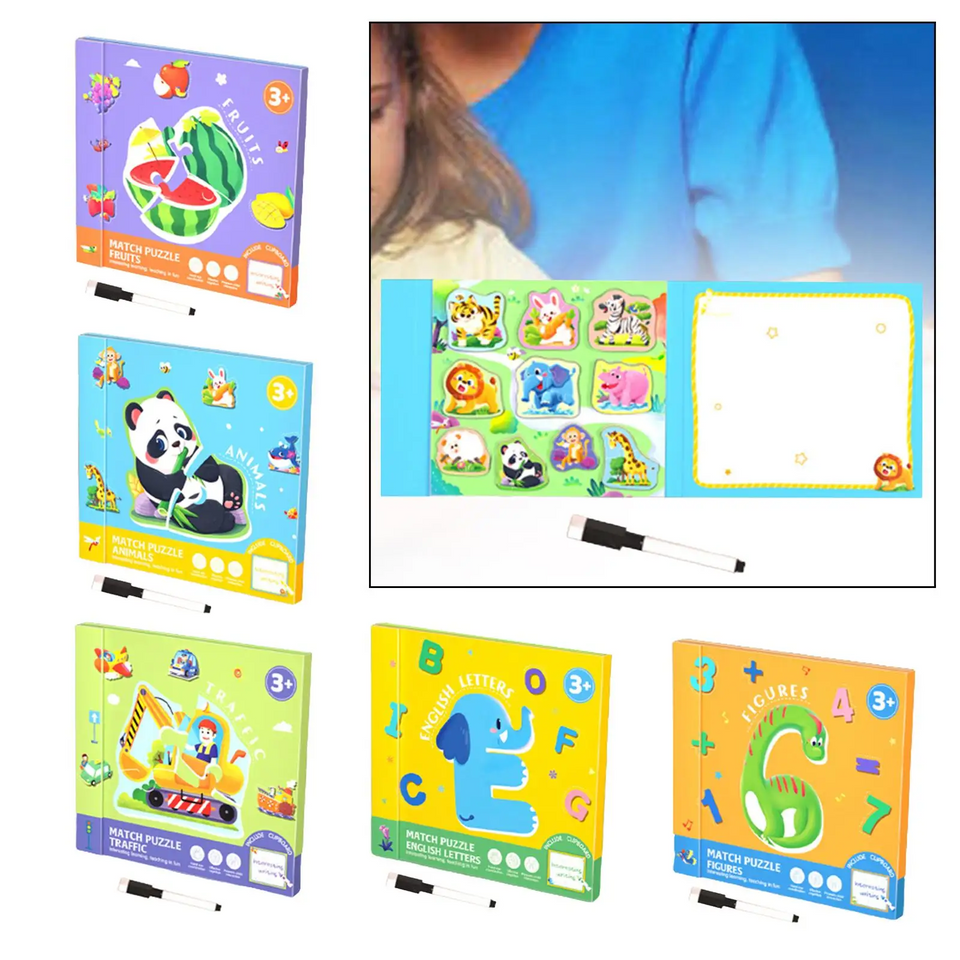 SmartMatch – Spielerisch & lehrreich – Magnetisches 2-in-1-Mal- und Rätselbuch