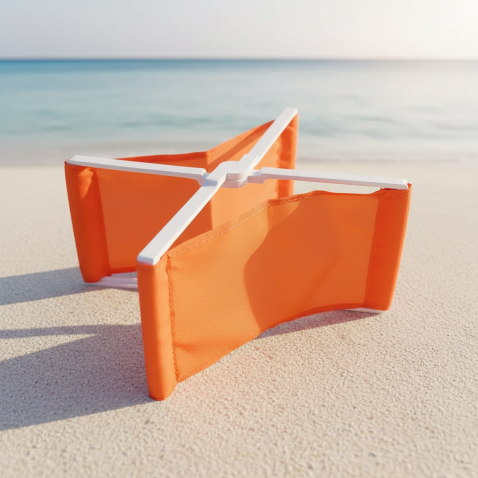 BeachNap – Tragbar & leicht – Zusammenklappbare Kopfstütze für Strand und Park