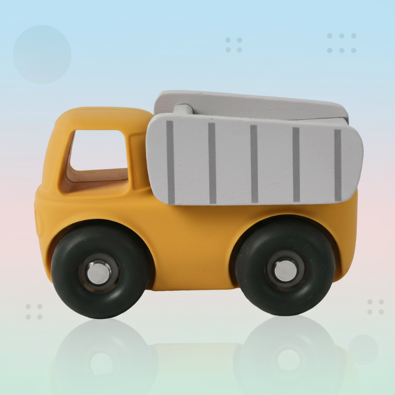 Montessori Silicone Toy Car – Sicher & bissfest – Beißspielzeug aus Silikon in Fahrzeugform