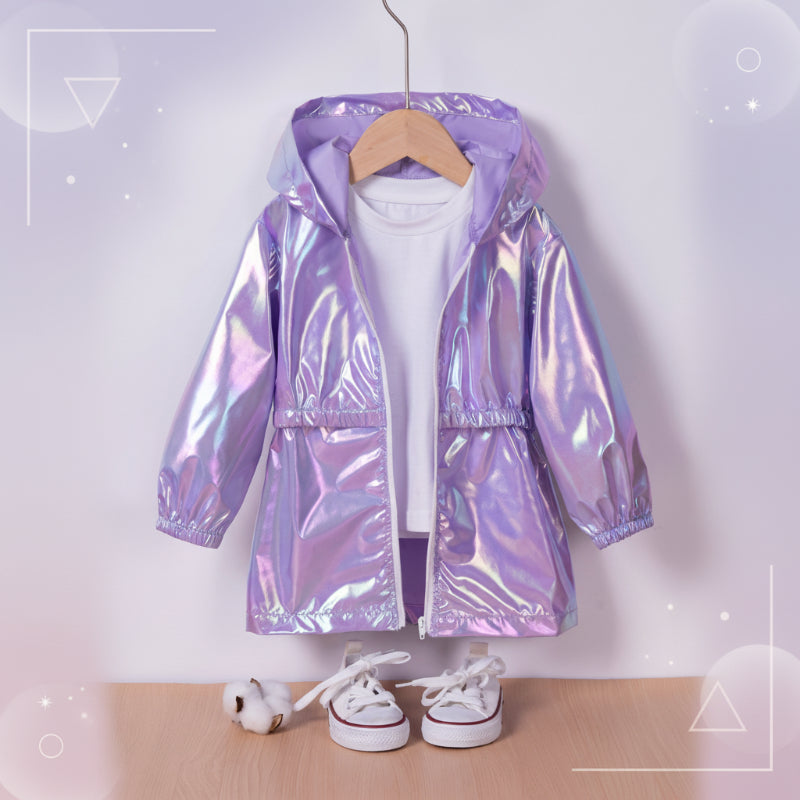 LumiBreeze – Glänzend & Leicht – Kinder-Regenjacke mit Kapuze
