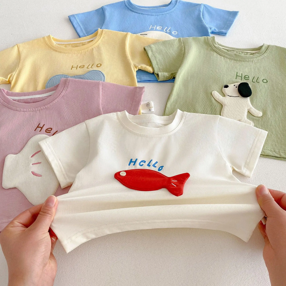 LittlePatch – Cartoon & Spaß  – Kinder-T-Shirt mit Cartoon-Aufnähern