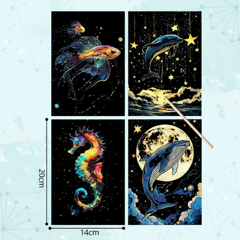 GlowArt – Glow-in-the-dark – Rubbelkarten-Set