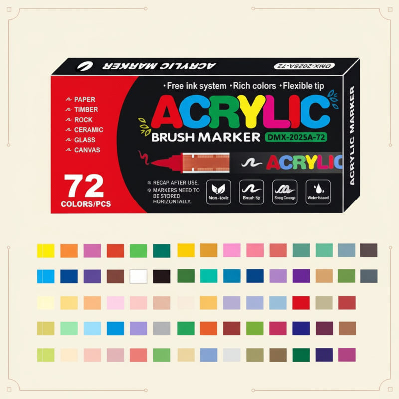 ColorCraft – Kreativ & Nachhaltig – Acrylmarker mit Pinselspitze