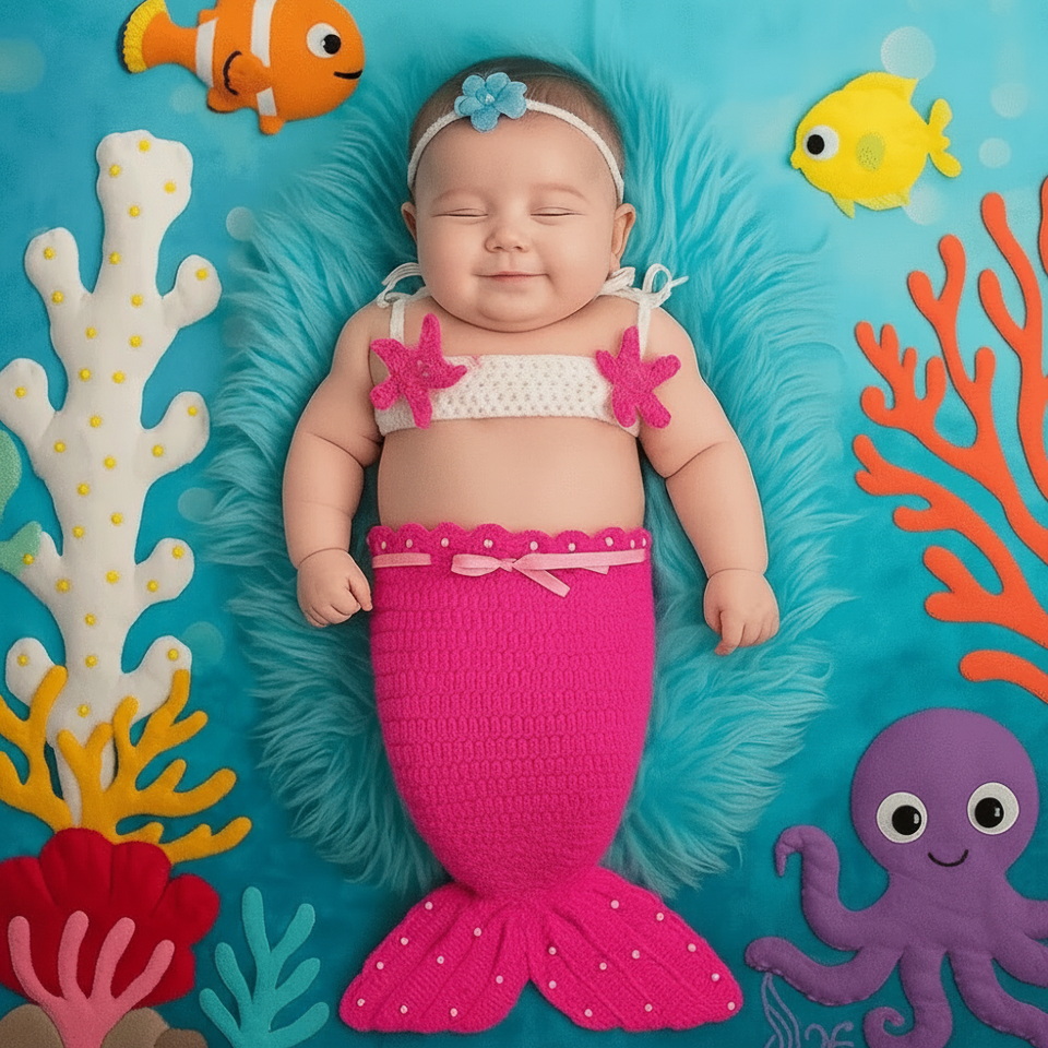 OceanPrincess – Bezaubernd & bequem – Baby-Meerjungfrauen-Set
