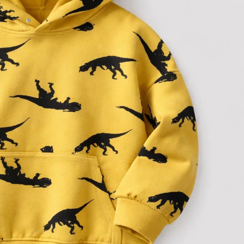 DinoStyle – Warm & atmungsaktiv – Hoodie mit Triceratops-Print