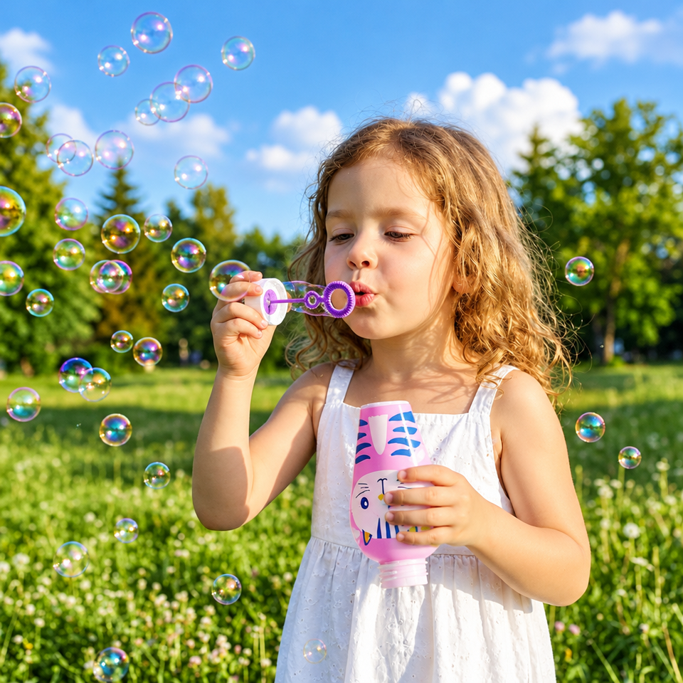 BubblePals – Fröhlich & Verspielt – Auslaufsicherer Mini-Seifenblasen-Spender mit Tiermotiven