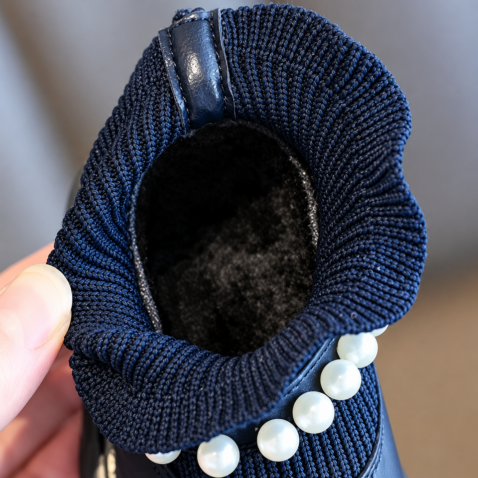PearlCharm – Elegant & niedlich – Kinder-Stiefeletten mit Perlenverzierung