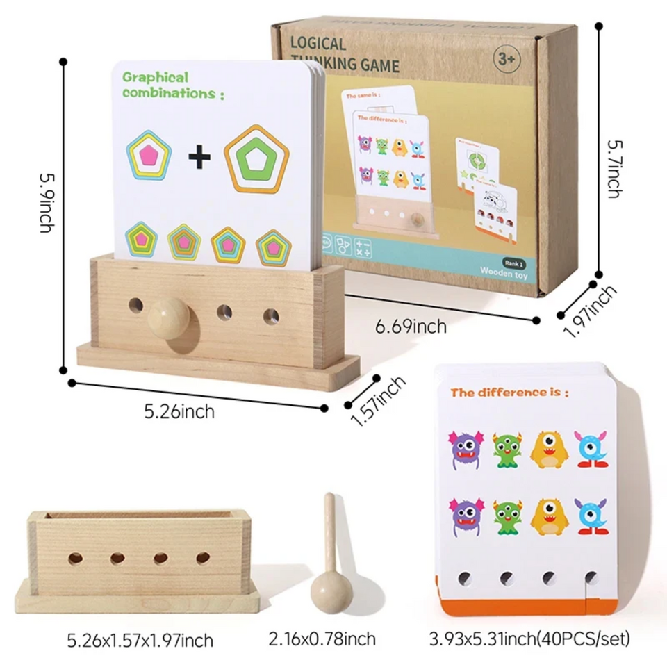 BrainyKids – Logisch & Unterhaltsam – Pädagogisches Kartenspiel aus Holz