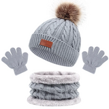 CozyPom – Warm & Weich - Winterset mit Mütze, Schal und Handschuhen