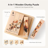 ZooStack – Træ & Interaktivt – Dyreklodspuslespil