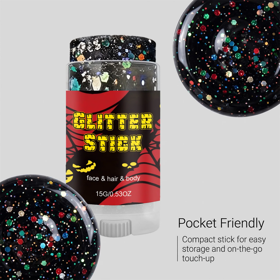 GlitterPop – Funkelnd & festlich – Halloween-Glitzerstift für Gesicht, Haare und Körper