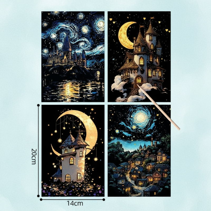 GlowArt – Glow-in-the-dark – Rubbelkarten-Set