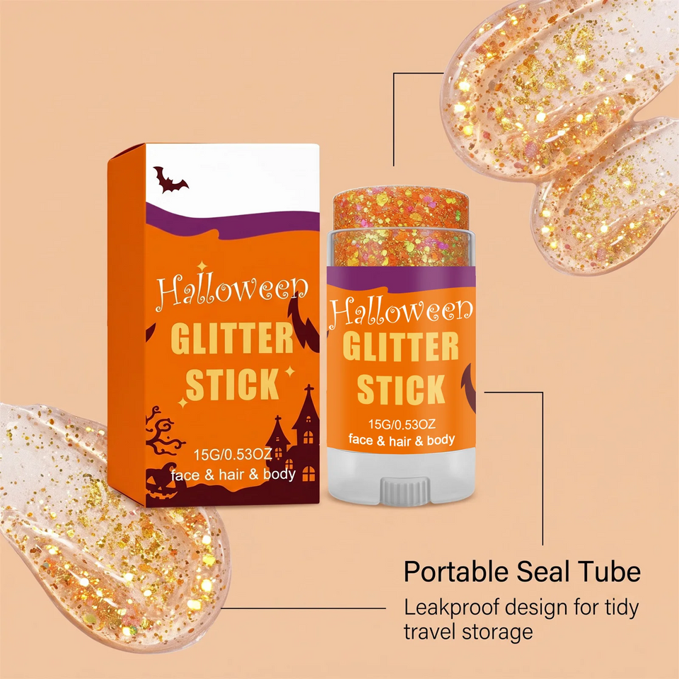 GlitterPop – Funkelnd & festlich – Halloween-Glitzerstift für Gesicht, Haare und Körper