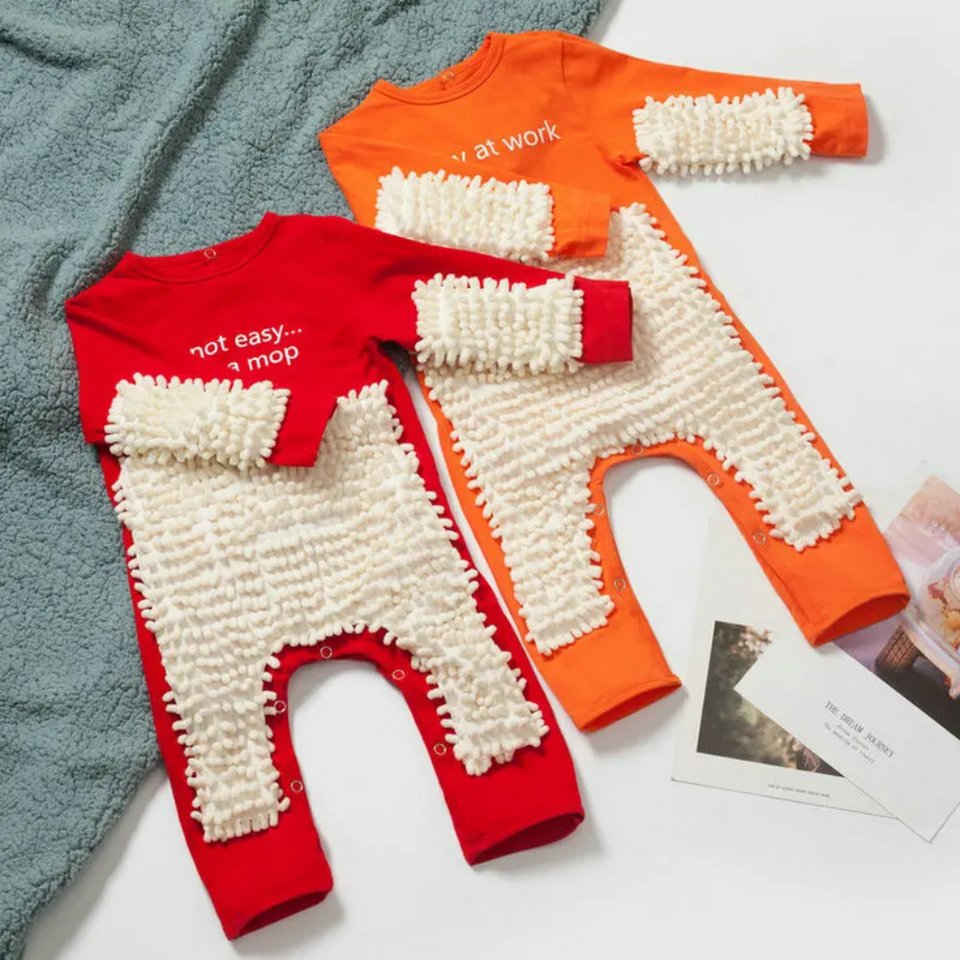 TinyCleaner – Weich & praktisch – Baby-Strampler zum Krabbeln und Spielen