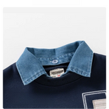CoolJunior – Warm & stilvoll – Jungenpullover mit Jeanskragen