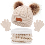 CozyPom – Warm & Weich - Winterset mit Mütze, Schal und Handschuhen