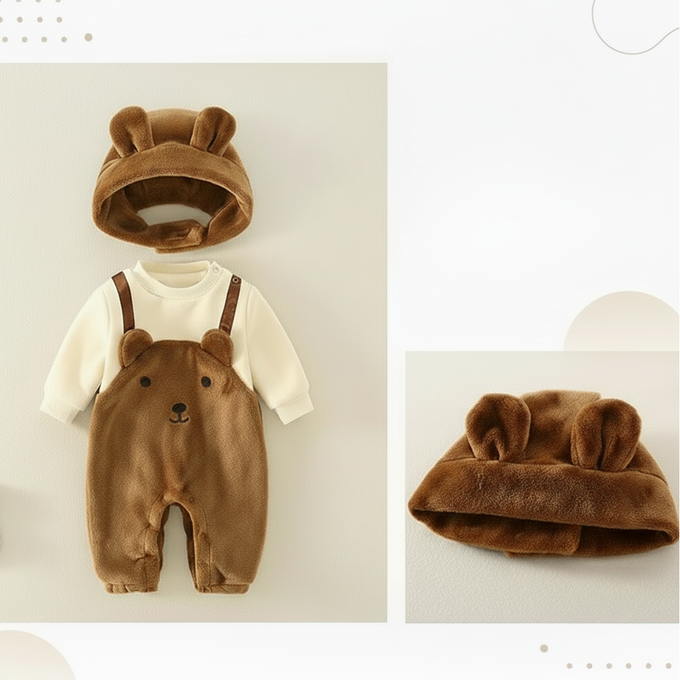 MiniSnow – Hyggelig og beskyttende – Plys-romper og hue
