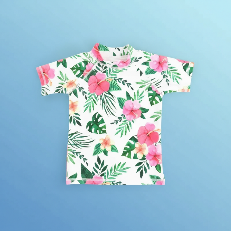 SunnyGuard – Sommerlich & schützend – Anti-UV-Schwimmshirt für Kinder mit kurzen Ärmeln
