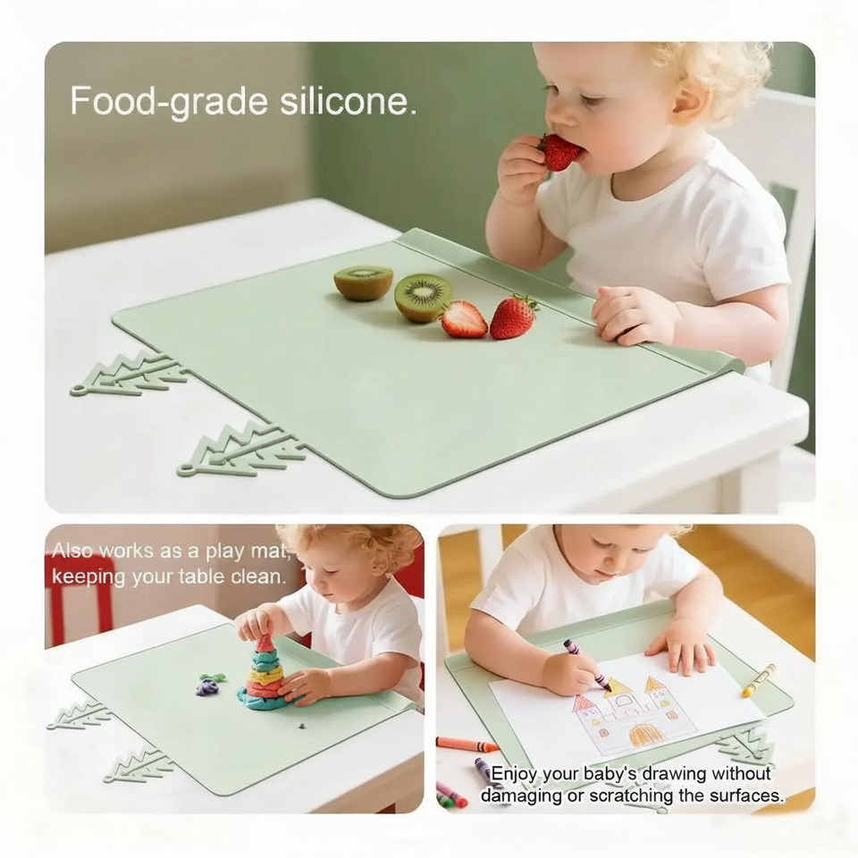 BabySafe – Praktisch & hygienisch – Silikon-Tischset mit erhöhtem Rand