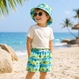Beach Set – Farbenfroh & stilvoll – Badehose mit Aufdruck & Hut