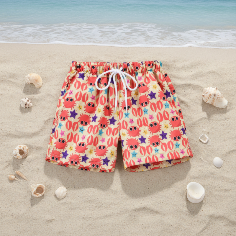 Beach Shorts – Leicht & verspielt – Tropische Kinder-Badehose