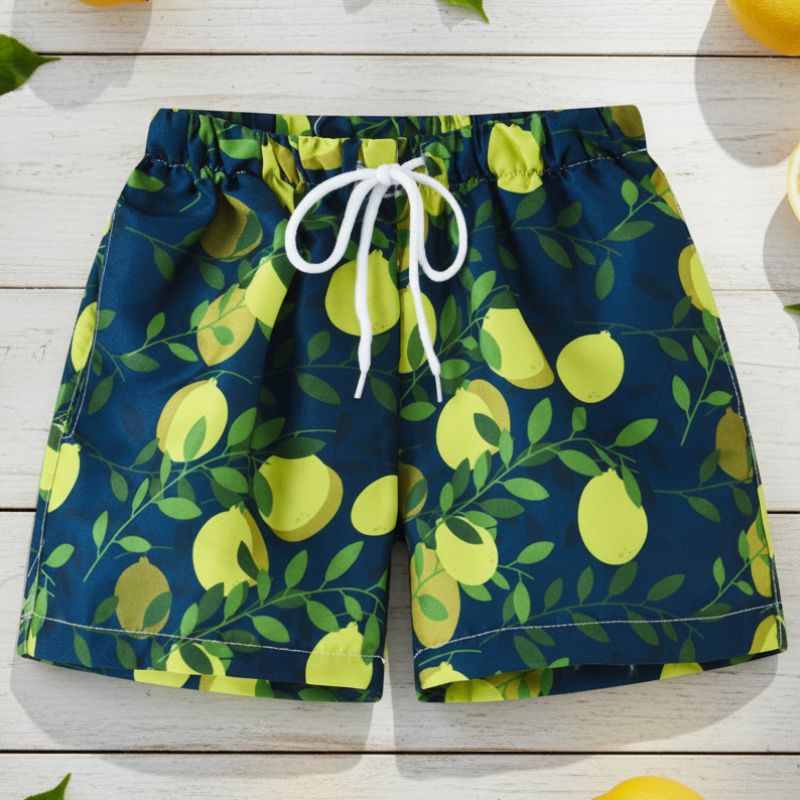 Beach Shorts – Leicht & verspielt – Tropische Kinder-Badehose