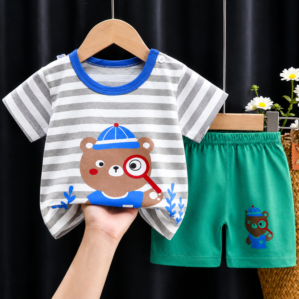Mini Fashion™ - Löwen-Print - Sommerset für Jungen
