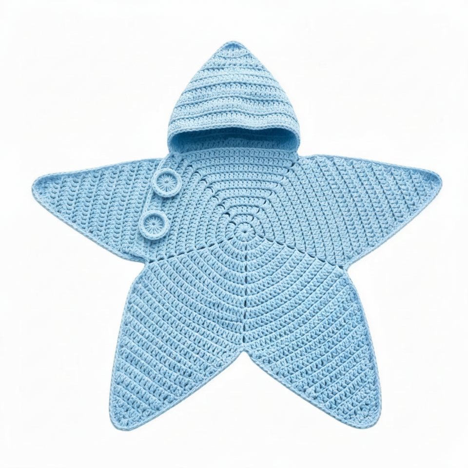 CozyStar – Weich & handgefertigt – Gestrickter Baby-Strampler mit sternförmigem Muster
