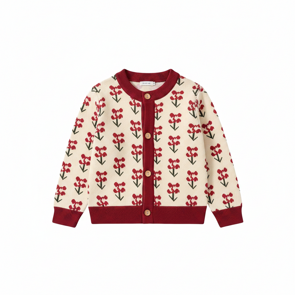 CozyCardi – Weich & warm – Gestrickte Strickjacke mit niedlichen Motiven