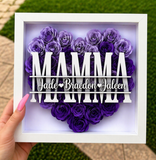 Personalized Rose Shadow Box – Unik morsdagsgave – Personlig skyggeboks med roser