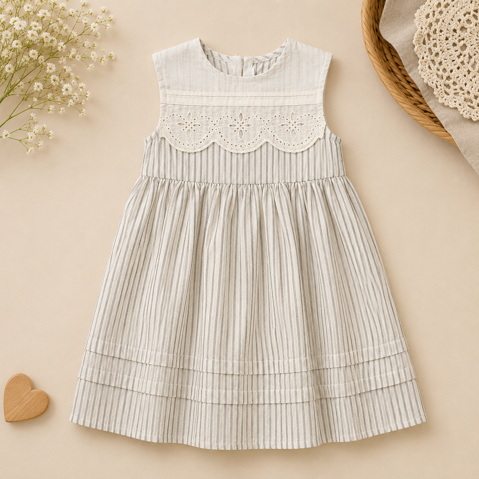 Lace Stitching Dress – Eleganz & Komfort – Spitze & Stickereien