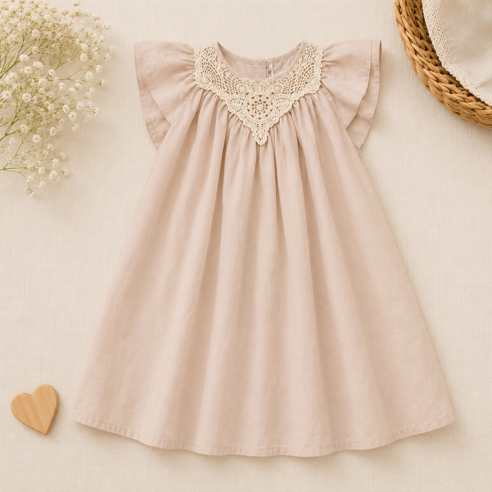 Lace Stitching Dress – Eleganz & Komfort – Spitze & Stickereien