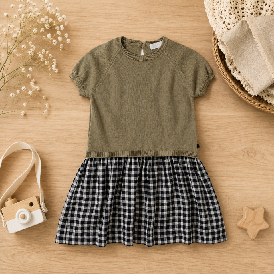 Plaid Patchwork Dress – Trendig & luftig – Kariertes Kleid