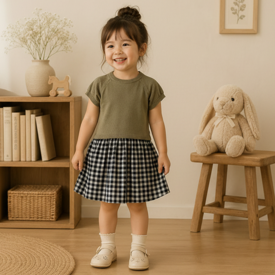 Plaid Patchwork Dress – Trendig & luftig – Kariertes Kleid