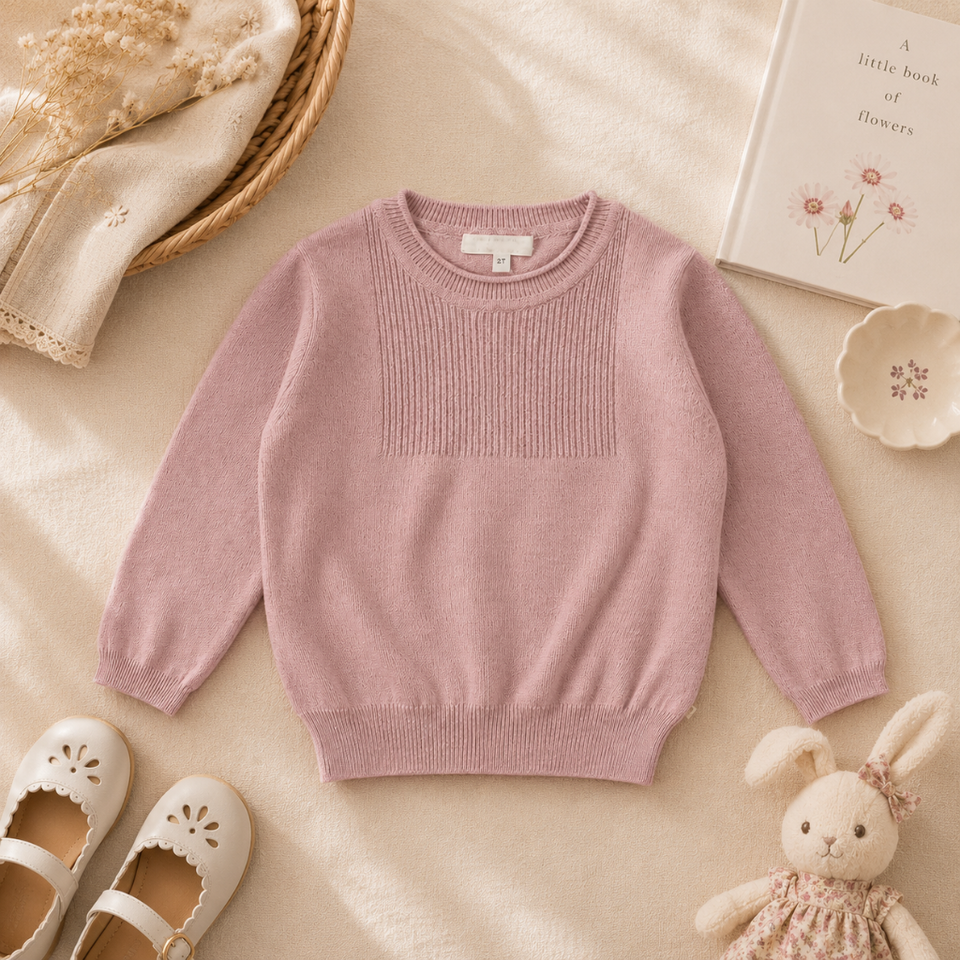 Thin Cotton Pullover – Licht & Komfort – Gestrickter Kinderpullover