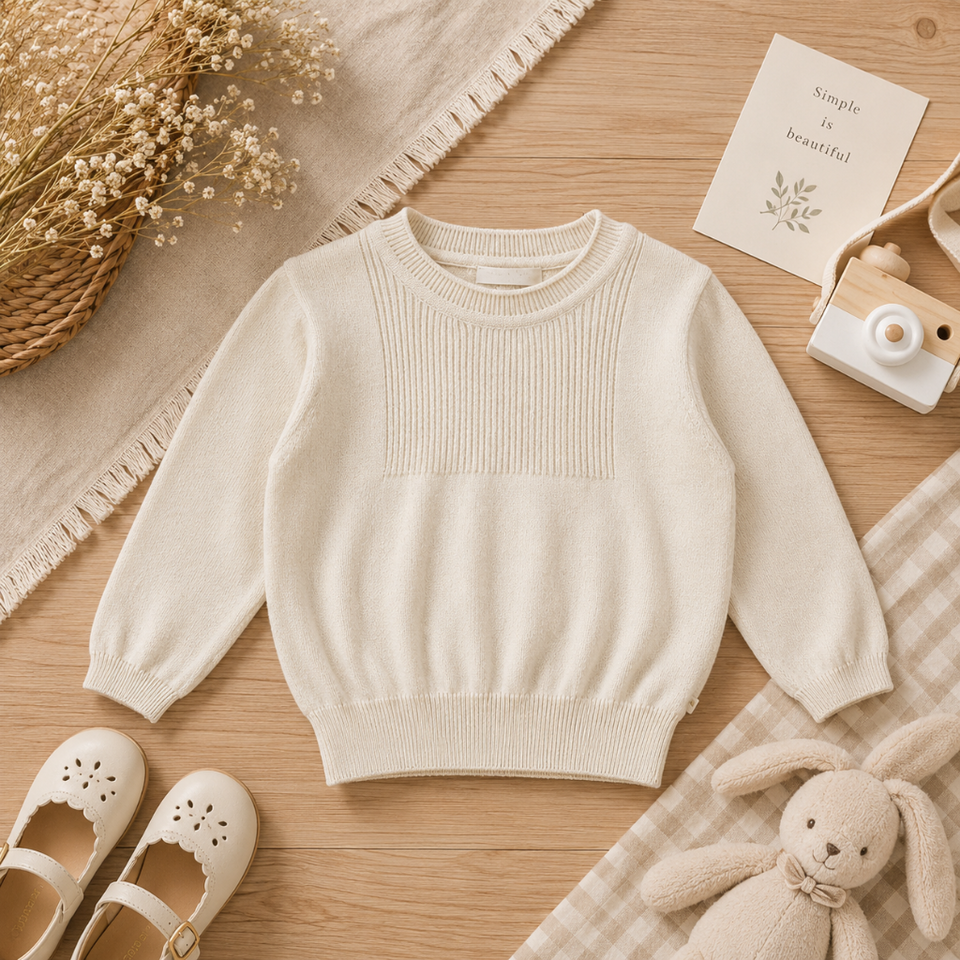 Thin Cotton Pullover – Licht & Komfort – Gestrickter Kinderpullover