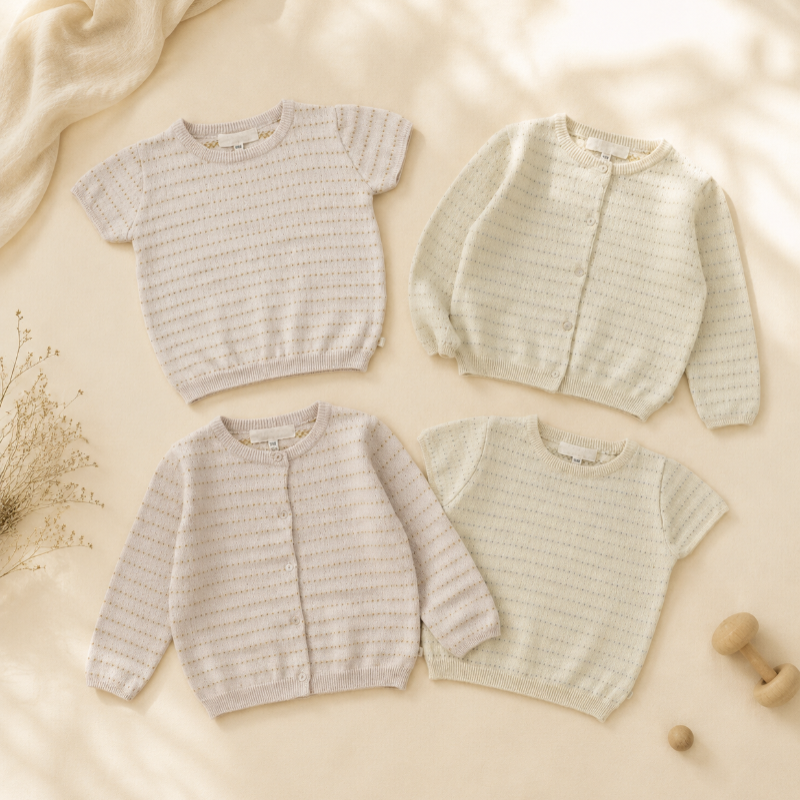 Knit Top & Cardigan – Weich & bequem – Strickhemd & Strickjacke