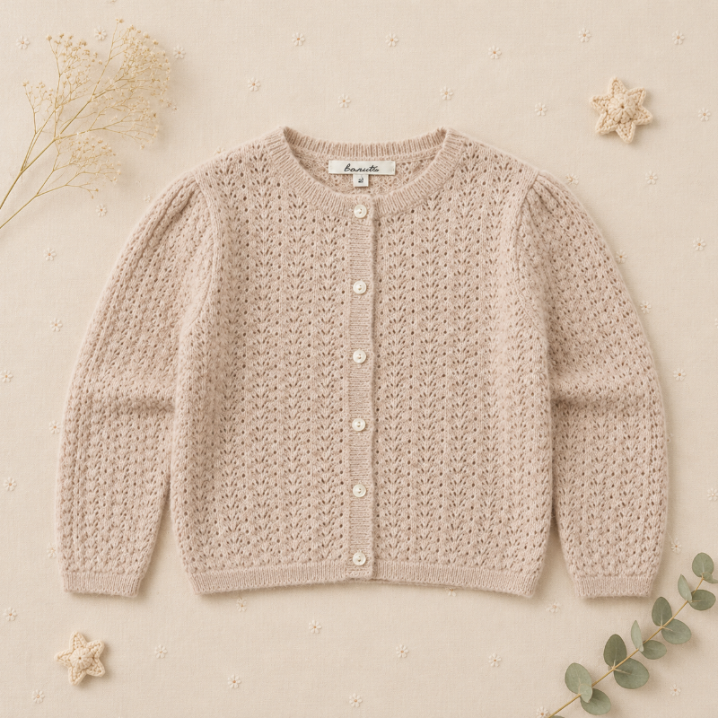 Buttoned Cardigan – Weich & bequem – Gestrickte Kinderweste