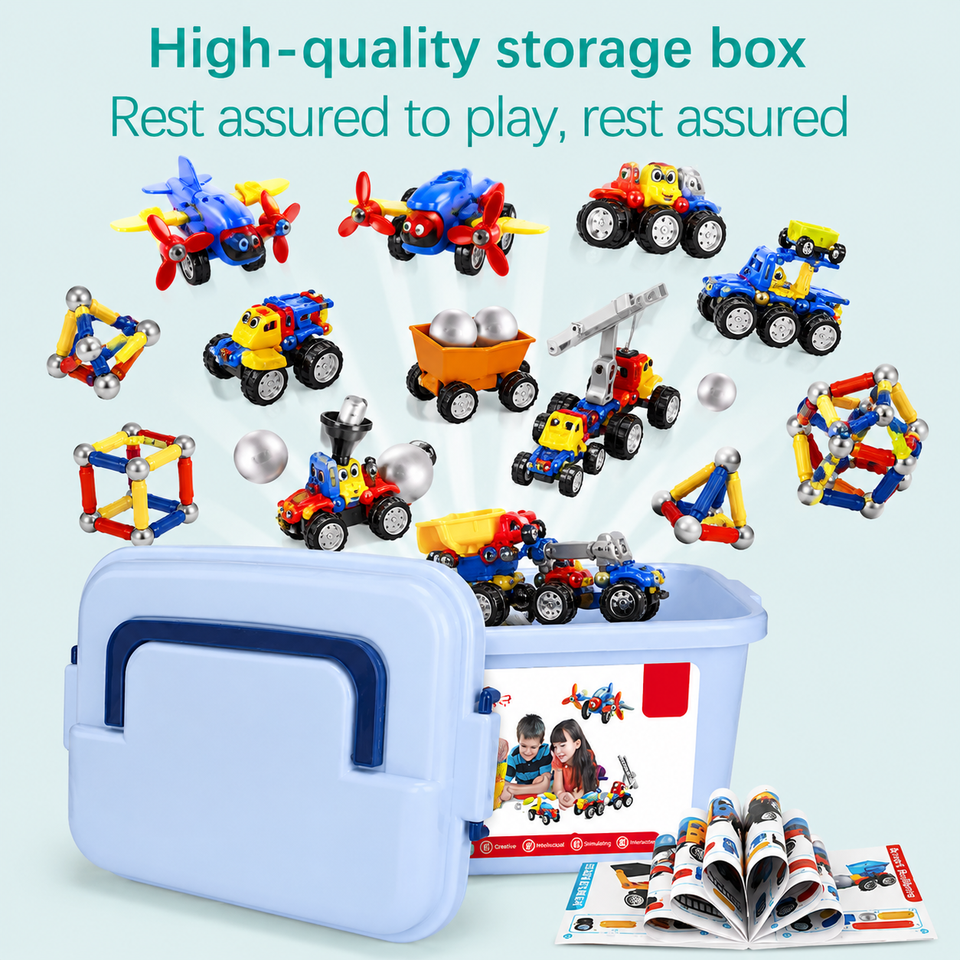 Magnetic Cars™ – Magnetischer Bauspaß - Magnetische Fahrzeuge Spielzeugset