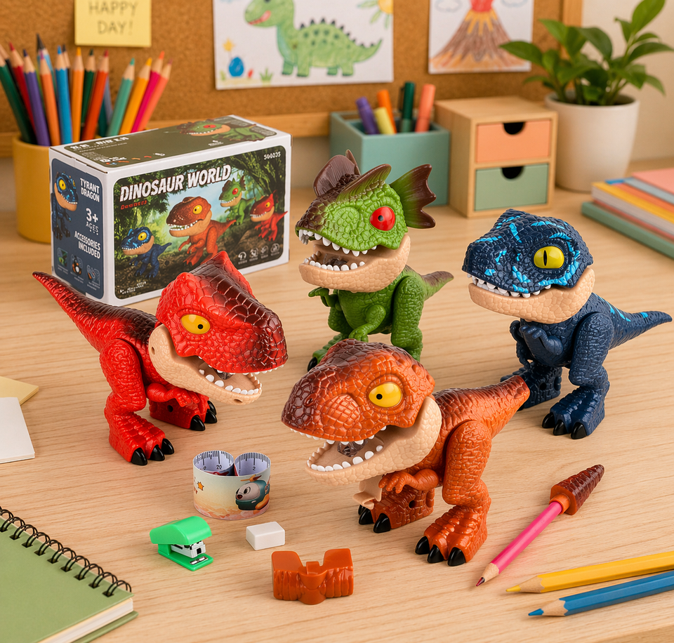Dinosaur Stationery Toy – Kreativ & lehrreich – 5-in-1-Schreibtischset
